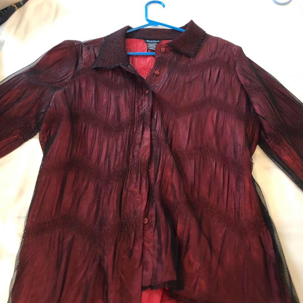 Red/ Burgundy Blouse